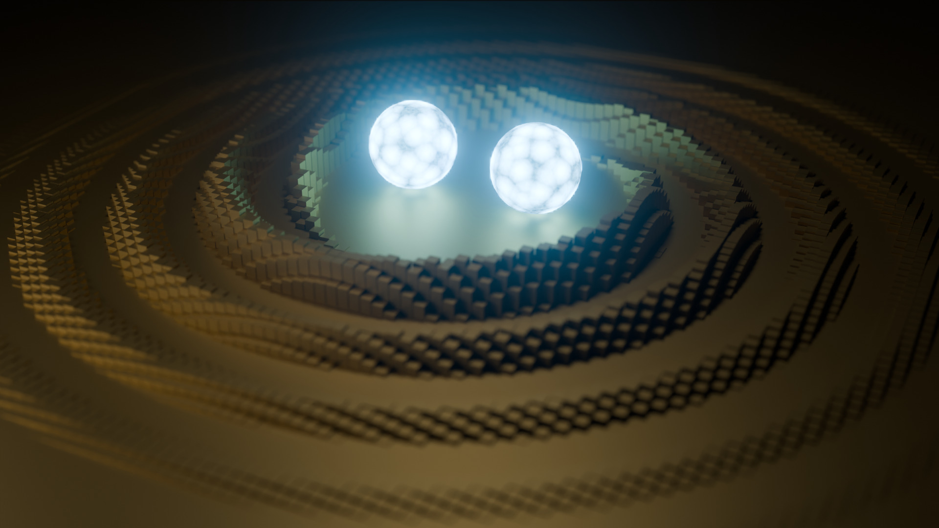 Glowing neutron star surrounded by a spiral-shaped gravitational wave